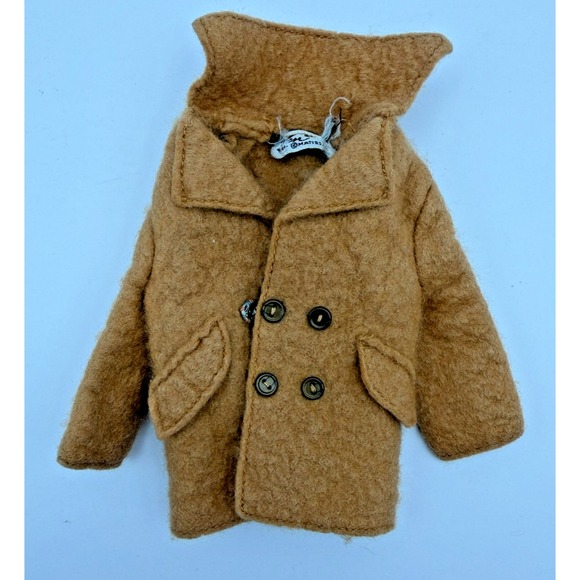 Mattel Other - Vintage 1960s Barbie Mattel Camel Brown Coat Jacket Tagged Doll Clothing